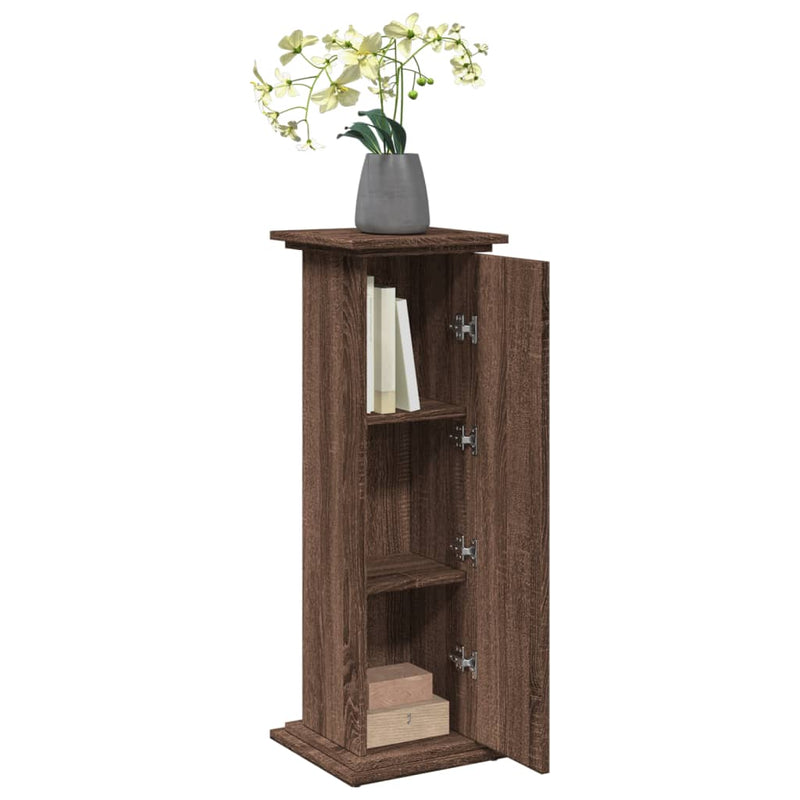vidaXL barna tölgy szerelt fa bemutatóállvány tárolóval 31x30x90 cm