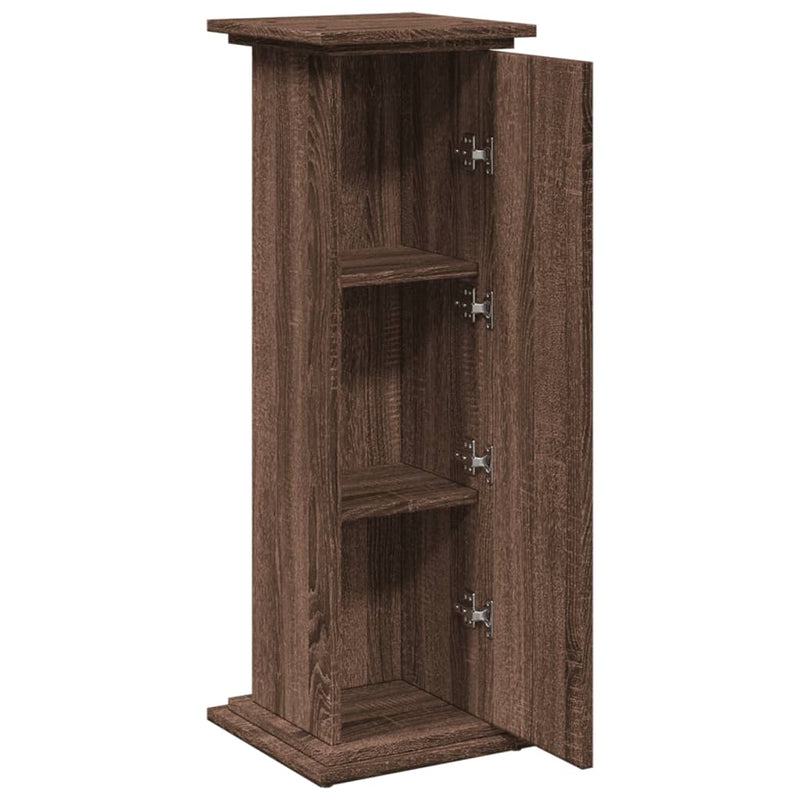 vidaXL barna tölgy szerelt fa bemutatóállvány tárolóval 31x30x90 cm