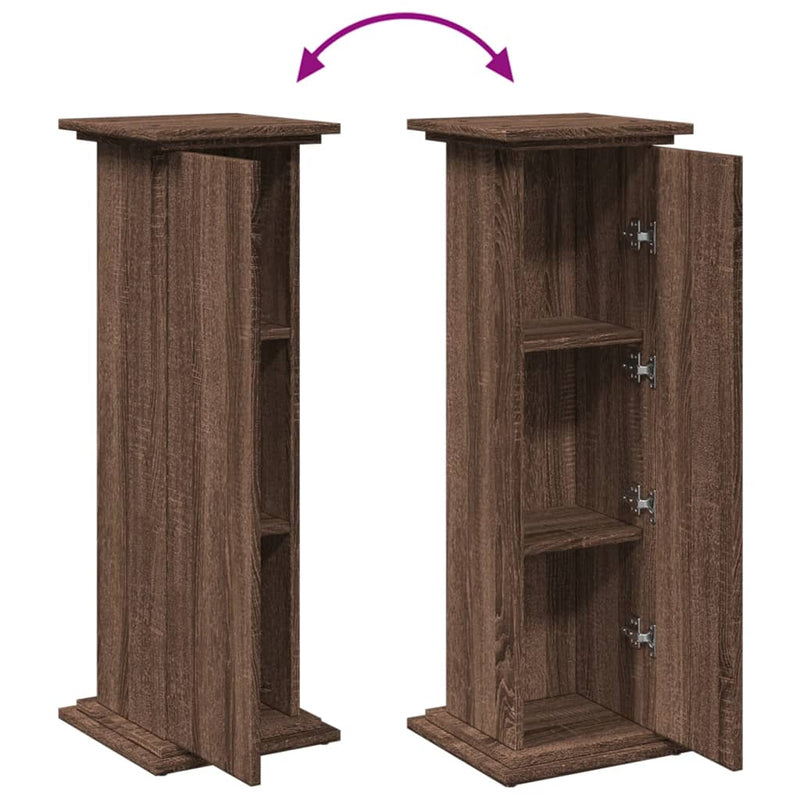 vidaXL barna tölgy szerelt fa bemutatóállvány tárolóval 31x30x90 cm