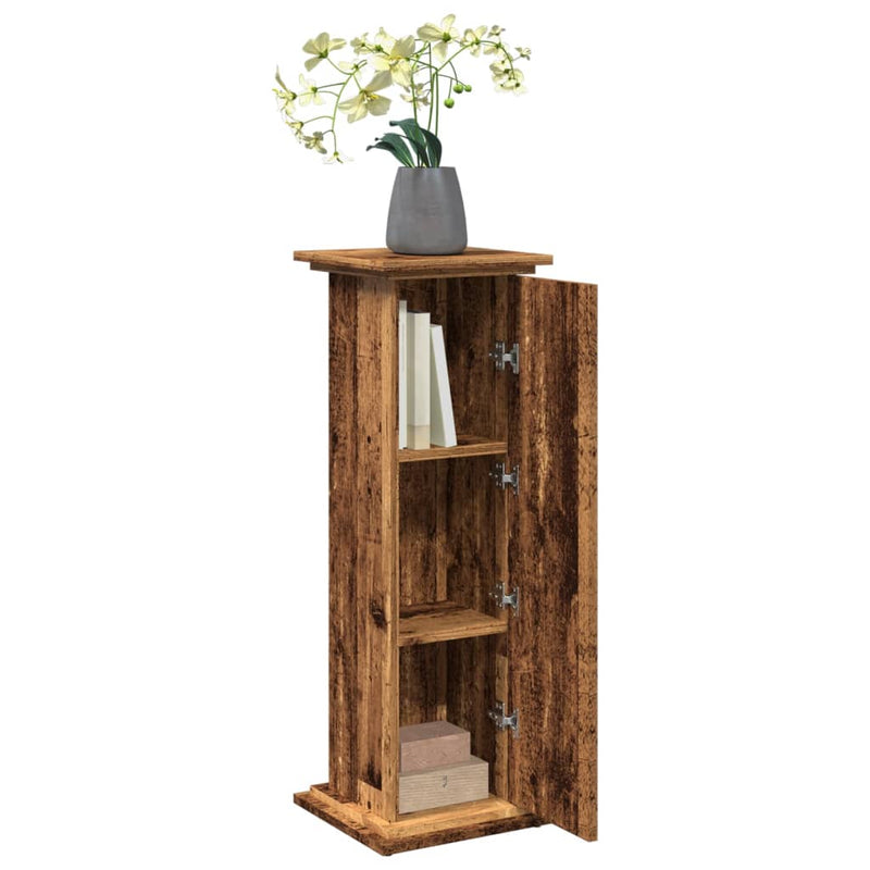 vidaXL antik fa színű szerelt fa bemutatóállvány tárolóval 31x30x90 cm