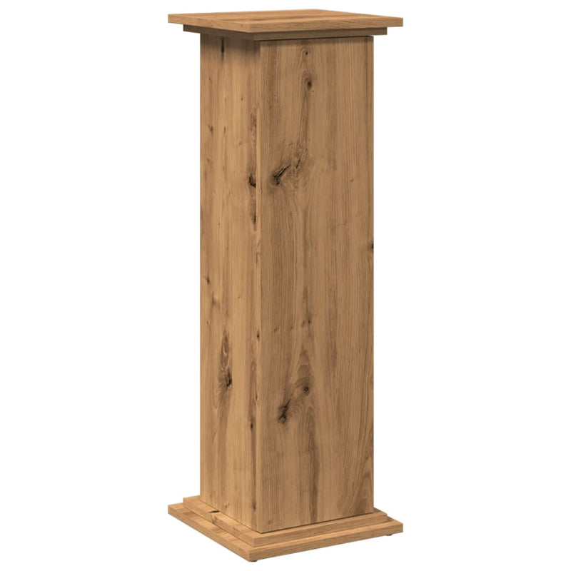 vidaXL kézműves tölgy szerelt fa bemutatóállvány tárolóval 31x30x90 cm