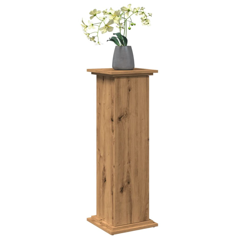vidaXL kézműves tölgy szerelt fa bemutatóállvány tárolóval 31x30x90 cm