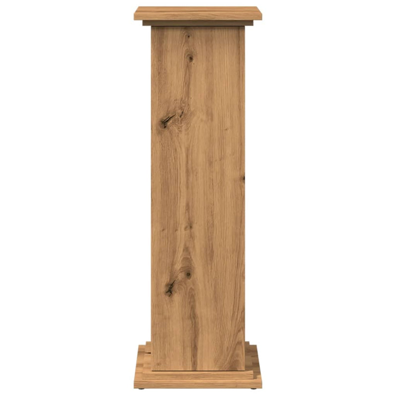 vidaXL kézműves tölgy szerelt fa bemutatóállvány tárolóval 31x30x90 cm