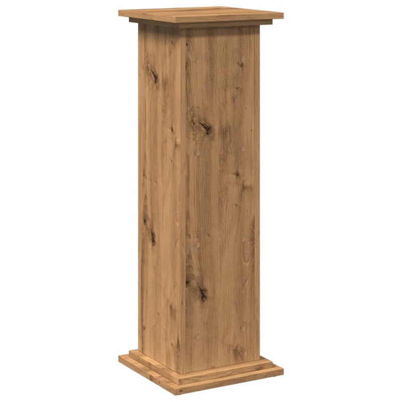 vidaXL kézműves tölgy szerelt fa bemutatóállvány tárolóval 31x30x90 cm