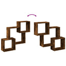 vidaXL füstös tölgy színű szerelt fa faliszekrény 78 x 18 x 71 cm