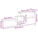 vidaXL barna tölgy színű szerelt fa fali szekrény 158 x 18 x 53 cm