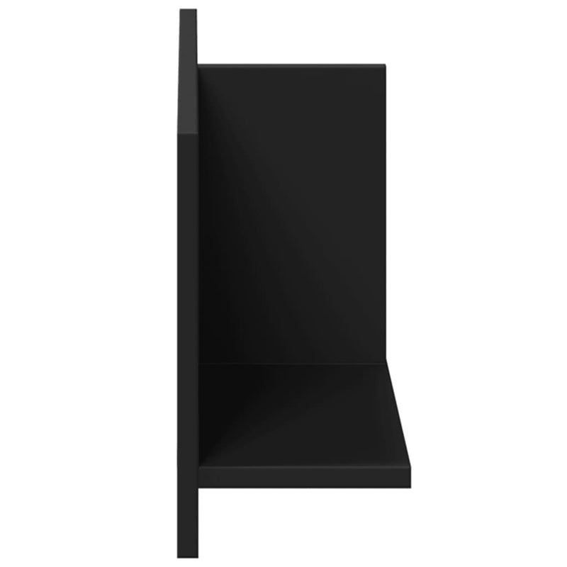 vidaXL fekete szerelt fa faliszekrény 70 x 16,5 x 30 cm
