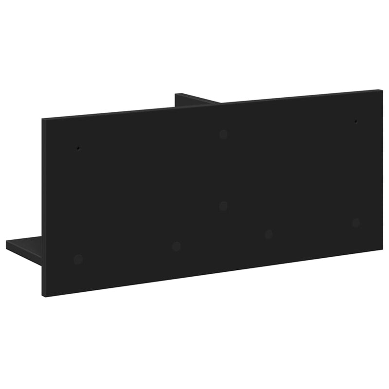 vidaXL fekete szerelt fa faliszekrény 70 x 16,5 x 30 cm