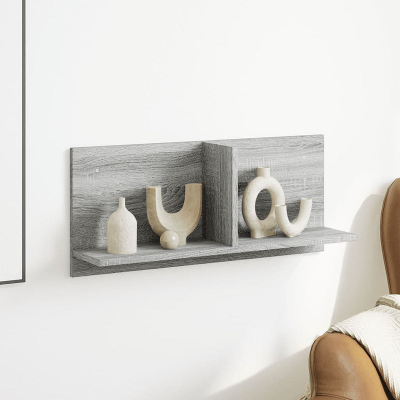 vidaXL szürke sonoma színű szerelt fa faliszekrény 70 x 16,5 x 30 cm