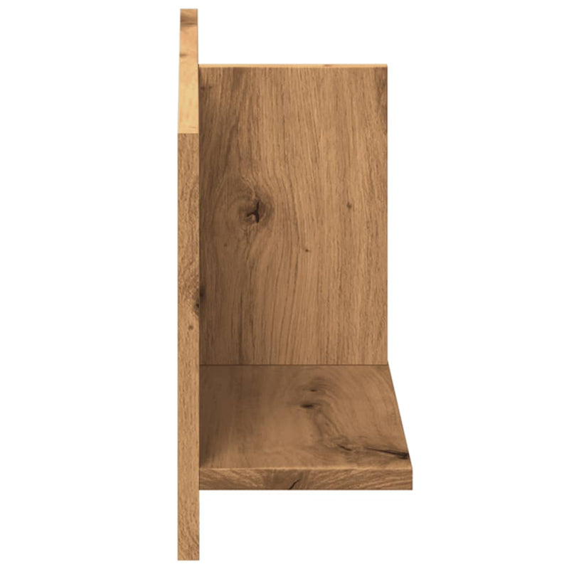 vidaXL kézműves tölgy színű szerelt fa faliszekrény 70 x 16,5 x 30 cm
