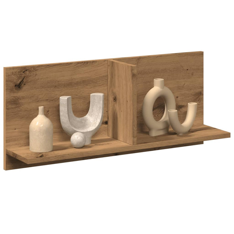 vidaXL kézműves tölgy színű szerelt fa faliszekrény 70 x 16,5 x 30 cm