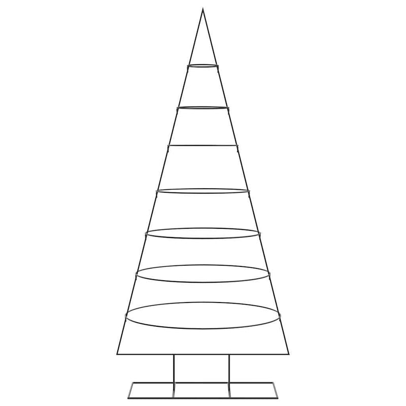 vidaXL fekete fém karácsonyfa dekorációhoz 210 cm