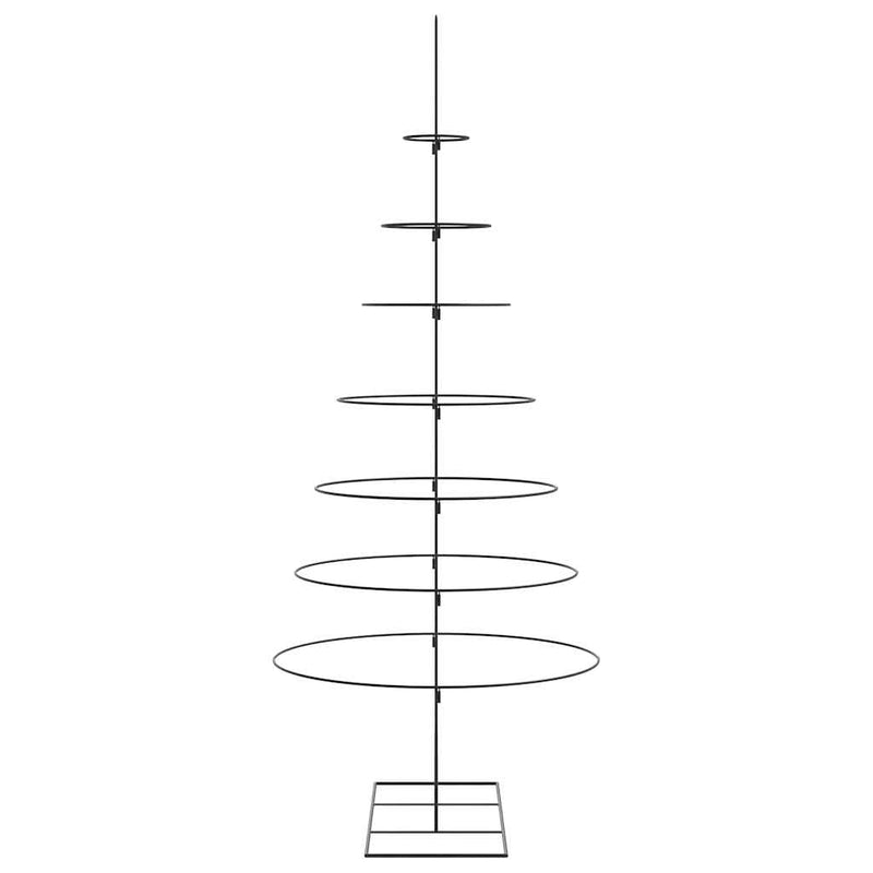 vidaXL fekete fém karácsonyfa dekorációhoz 210 cm