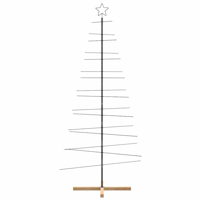 vidaXL fekete fém karácsonyfa alap dekorációhoz 210 cm