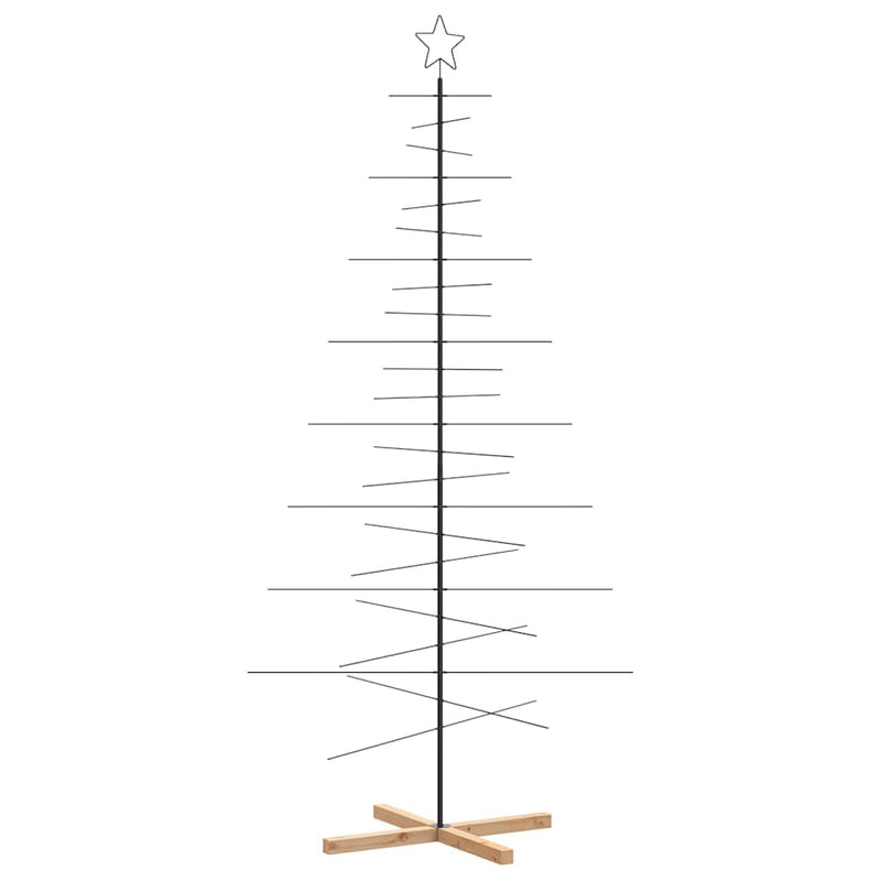 vidaXL fekete fém karácsonyfa alap dekorációhoz 210 cm