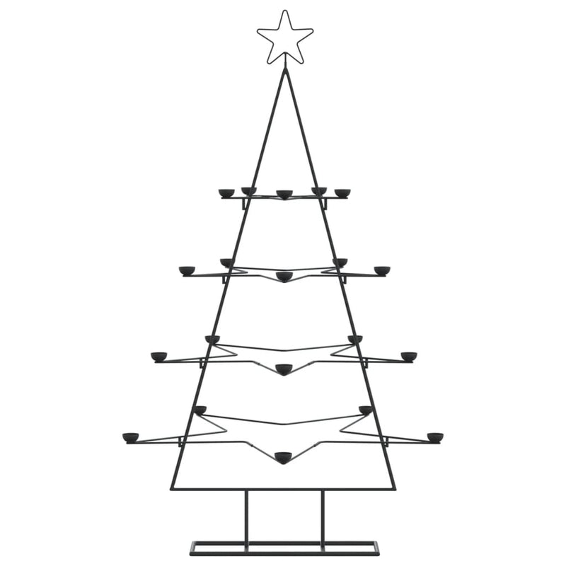 vidaXL fekete fém karácsonyfa dekorációhoz 140 cm