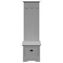 vidaXL előszobaszekrény kampókkal "BODO" Szürke 50x40x157 cm