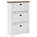 vidaXL cipőállvány "BODO" Fehér és barna 80x35x118 cm