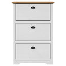 vidaXL cipőállvány "BODO" Fehér és barna 80x35x118 cm