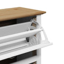 vidaXL cipőállvány "BODO" Fehér és barna 80x35x118 cm