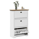 vidaXL cipőállvány "BODO" Fehér és barna 80x35x118 cm