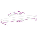 vidaXL 2 db szerelt fa függőpolc 110 x 23,5 x 4 cm