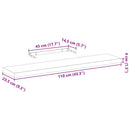 vidaXL 4 db szerelt fa függőpolc 110 x 23,5 x 4 cm