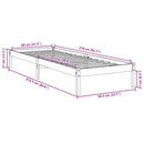 vidaXL tömör fenyőfa extra hosszú ágykeret matrac nélkül 80 x 210 cm