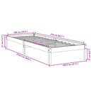 vidaXL fehér tömör fenyő extra hosszú ágykeret matrac nélkül 100x210cm