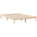 vidaXL tömör fenyőfa extra hosszú ágykeret matrac nélkül 140 x 210 cm