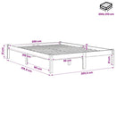 vidaXL tömör fenyőfa extra hosszú ágykeret matrac nélkül 200 x 210 cm