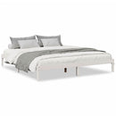 vidaXL fehér tömör fenyő extra hosszú ágykeret matrac nélkül 200x210cm
