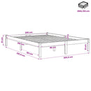 vidaXL fehér tömör fenyő extra hosszú ágykeret matrac nélkül 200x210cm