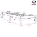 vidaXL tömör fenyőfa extra hosszú ágykeret matrac nélkül 80 x 220 cm