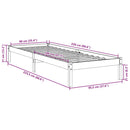 vidaXL tömör fenyőfa extra hosszú ágykeret matrac nélkül 90 x 220 cm