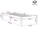 vidaXL fehér tömör fenyő extra hosszú ágykeret matrac nélkül 90x220 cm
