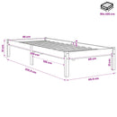 vidaXL fehér tömör fenyő extra hosszú ágykeret matrac nélkül 90x220 cm
