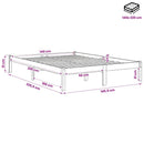 vidaXL fehér tömör fenyő extra hosszú ágykeret matrac nélkül 140x220cm