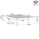 vidaXL fehér tömör fenyő extra hosszú ágykeret matrac nélkül 180x220cm