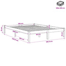 vidaXL fehér tömör fenyő extra hosszú ágykeret matrac nélkül 180x220cm