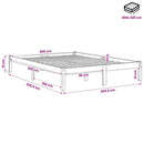 vidaXL tömör fenyőfa extra hosszú ágykeret matrac nélkül 200 x 220 cm