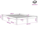 vidaXL fehér tömör fenyő extra hosszú ágykeret matrac nélkül 200x220cm