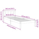 vidaXL fehér tömör fenyő extra hosszú ágykeret matrac nélkül 90x210 cm