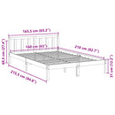 vidaXL tömör fenyőfa extra hosszú ágykeret matrac nélkül 160 x 210 cm
