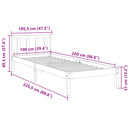 vidaXL fehér tömör fenyő extra hosszú ágykeret matrac nélkül 100x220cm