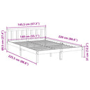 vidaXL fehér tömör fenyő extra hosszú ágykeret matrac nélkül 140x220cm