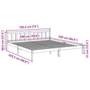 vidaXL tömör fenyőfa extra hosszú ágykeret matrac nélkül 180 x 220 cm