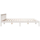 vidaXL fehér tömör fenyő extra hosszú ágykeret matrac nélkül 200x220cm