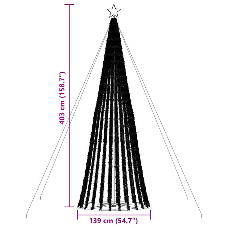 vidaXL meleg fehér LED karácsonyfa 1028 LED 403 cm