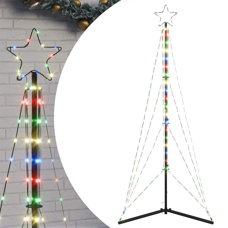 vidaXL színes fehér karácsonyfa fénykúp 363 LED-del 182 cm